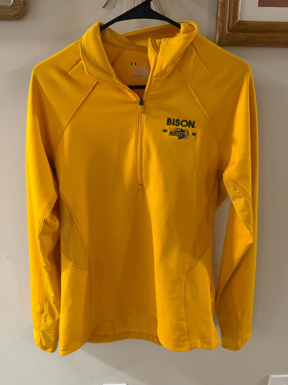 Under Armour Yellow HeatGear Fitted Athletic Top